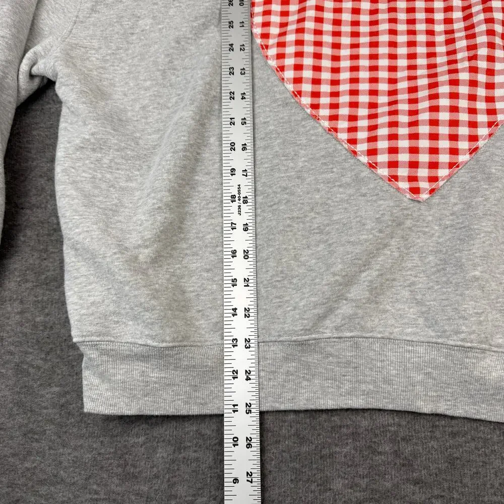 Grayson Threads Womens Gingham Heart Sweater Grey Pullover XL Valentine Holiday - Picture 8 of 11